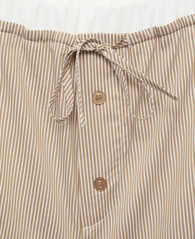 Mango Women's Elasticated Detail Striped Pajama Shorts