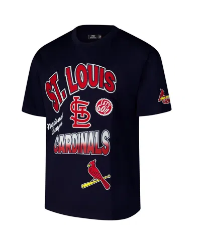 Pro Standard Men's Navy St. Louis Cardinals Turn It Up Dropped Shoulder T-shirt In Black