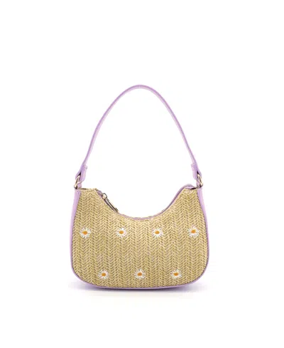 Like Dreams Nyomi Floral Straw Top Handle Shoulder Bag In Multi