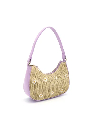 Like Dreams Nyomi Floral Straw Top Handle Shoulder Bag In Multi