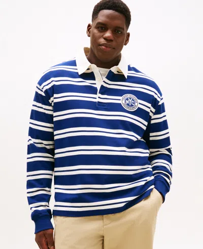 Tommy Hilfiger Authentic Striped Rugby Top In Blue