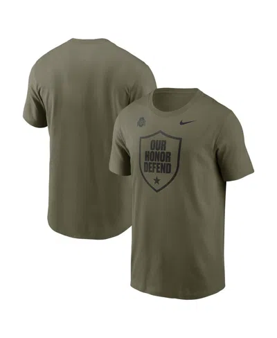 Nike Olive Ohio State Buckeyes 2024 Military Appreciation Tonal Logo Performance T-shirt In Green