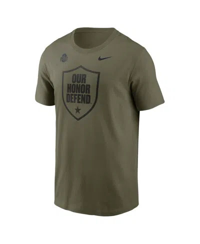 Nike Olive Ohio State Buckeyes 2024 Military Appreciation Tonal Logo Performance T-shirt In Green