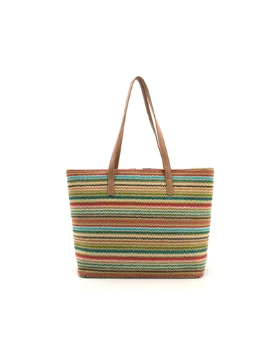 Like Dreams Liora Straw Striped Tote Bag