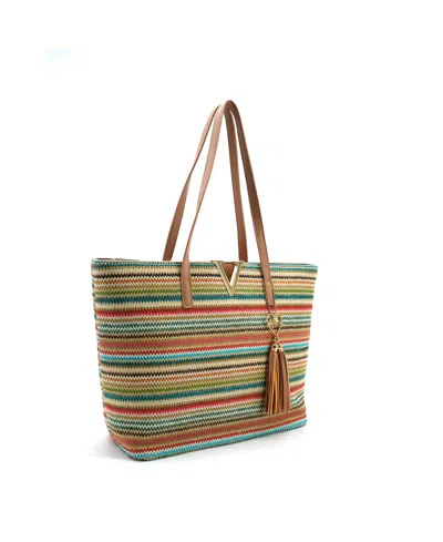Like Dreams Liora Straw Striped Tote Bag