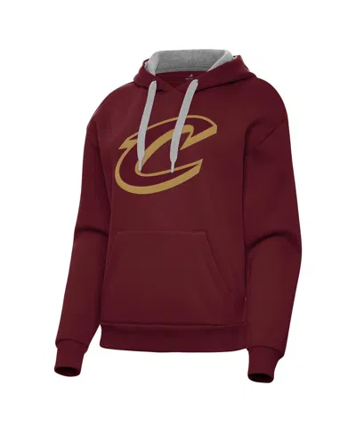 Antigua Women's Wine Cleveland Cavaliers Victory Pullover Hoodie In Burgundy