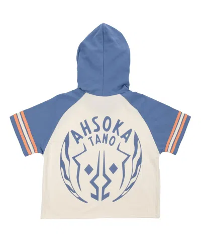 Heroes & Villains Women's Cream Star Wars Ahsoka Tano Raglan Cropped Pullover Hoodie