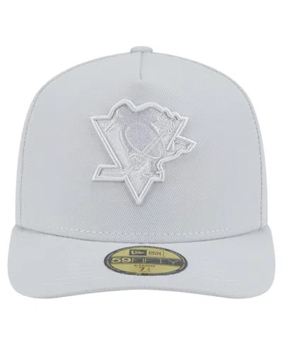 New Era Men's Gray Pittsburgh Penguins Color Pack A-frame 59fifty Fitted Hat