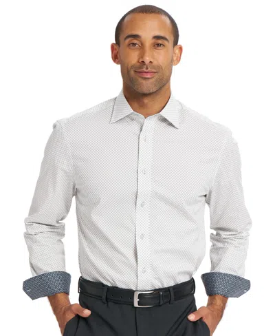 Nick Graham Men's Four-leaf Clover Dress Shirt In White