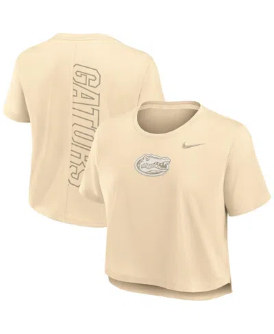 Nike Women's Tan Florida Gators Performance Cropped T-shirt