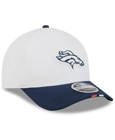 New Era Big Boys And Girls White/navy Denver Broncos 2025 Nfl Training Camp A-frame 9forty Adjustable Hat In White