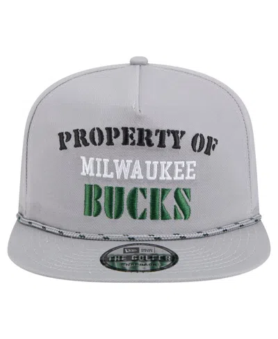 New Era Men's Gray Milwaukee Bucks Throwback Property Of Golfer Snapback Hat