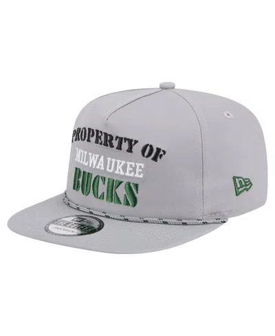 New Era Men's Gray Milwaukee Bucks Throwback Property Of Golfer Snapback Hat