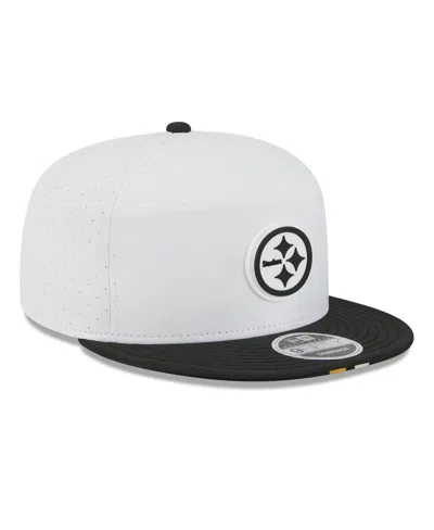 New Era Men's White/black Pittsburgh Steelers 2025 Nfl Training Camp Split Panel 9fifty Snapback Hat