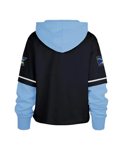 47 Brand Women's Navy Minnesota Twins City Connect Shortstop Cropped Pullover Hoodie