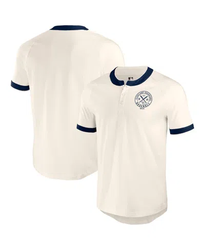 Fanatics Men's White Tampa Bay Rays Henley Raglan T-shirt In White
