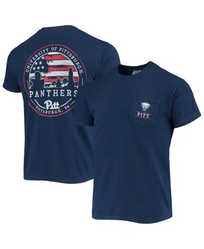 Image One Men's Navy Pitt Panthers Campus Americana T-shirt In Blue