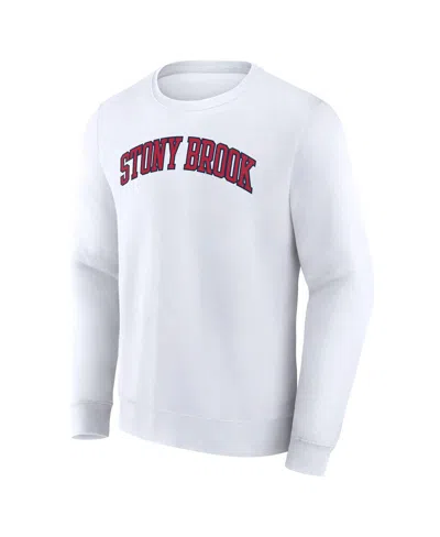 Fanatics Men's White Stony Brook Seawolves Short Name Pullover Sweatshirt In White