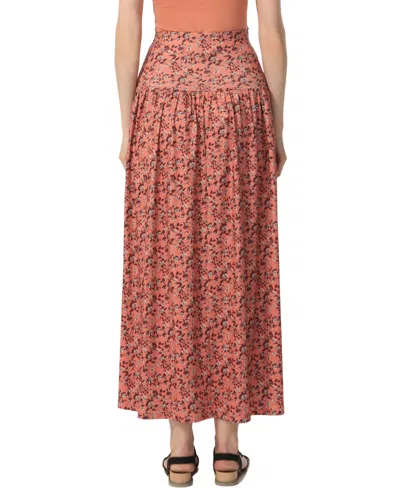 Kimi & Kai Tiered Maxi Skirt In Brown