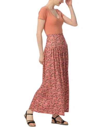 Kimi & Kai Tiered Maxi Skirt In Brown
