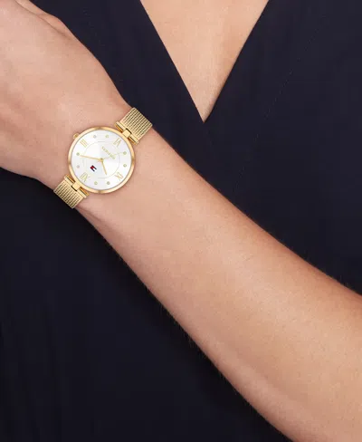 Tommy Hilfiger Women's Quartz Gold Tone Stainless Steel Mesh Bracelet Watch, 34mm