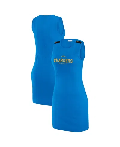 Wear By Erin Andrews Women's X Gracie Hunt Powder Blue Los Angeles Chargers Ribbed Tank Dress