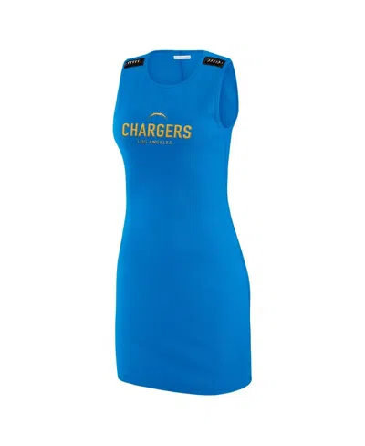 Wear By Erin Andrews Women's X Gracie Hunt Powder Blue Los Angeles Chargers Ribbed Tank Dress