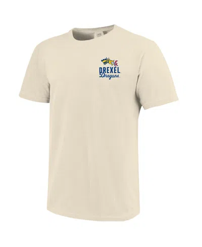 Image One Men's Cream Drexel Dragons Comfort Colors Mascot Overlay T-shirt In White