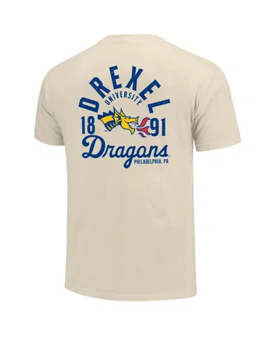 Image One Men's Cream Drexel Dragons Comfort Colors Mascot Overlay T-shirt In White