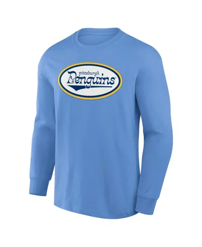 Fanatics Men's Light Blue Pittsburgh Penguins Vintage Rewind Long Sleeve T-shirt In Blue