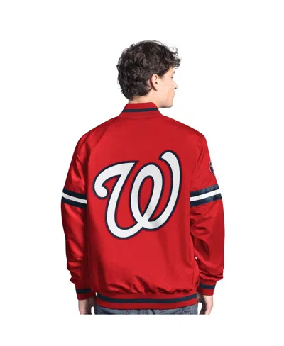 Starter Men's Red Washington Nationals Scout Full-snap Varsity Jacket In Red