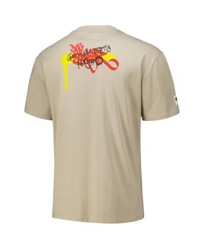 Freeze Max Men's Tan Batman Comics Spray Paint Loose Fit T-shirt In Neutral
