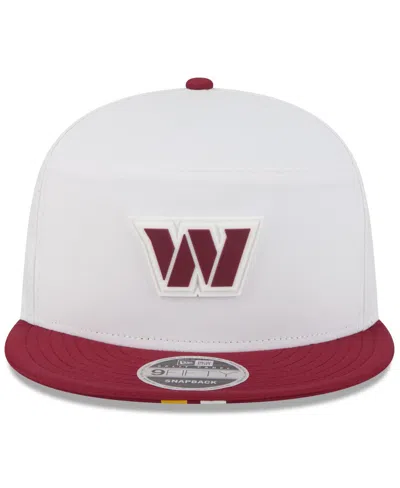 New Era Men's White/burgundy Washington Commanders 2025 Nfl Training Camp Split Panel 9fifty Snapback Hat