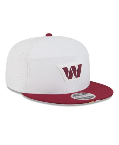 New Era Men's White/burgundy Washington Commanders 2025 Nfl Training Camp Split Panel 9fifty Snapback Hat