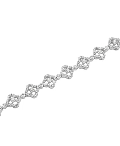 Wrapped In Love Diamond Clover Tennis Bracelet (1 Ct. T.w.) In 14k White Gold, Exclusively At Macy's