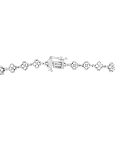 Wrapped In Love Diamond Clover Tennis Bracelet (1 Ct. T.w.) In 14k White Gold, Exclusively At Macy's