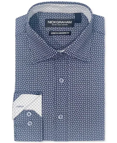 Nick Graham Men's Corner Square Dress Shirt In Black