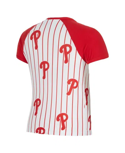 Concepts Sport Women's White Philadelphia Phillies Outbound Pinstripe Raglan Top