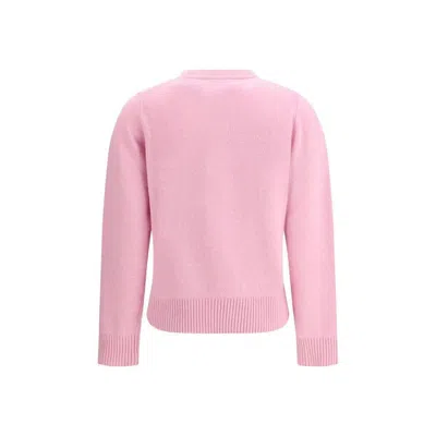 Ganni Wool Sweater With Poodle In Pink