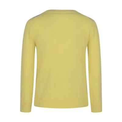 Ganni Knitwear Cardigan With Argyle Pattern And Pockets In Yellow
