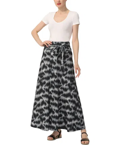 Kimi & Kai Women's Belted Pull On Maxi Skirt