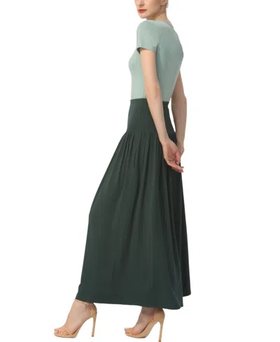 Kimi & Kai Tiered Maxi Skirt In Green