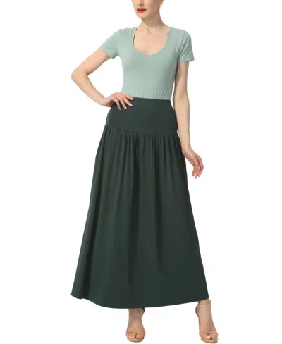 Kimi & Kai Tiered Maxi Skirt In Green