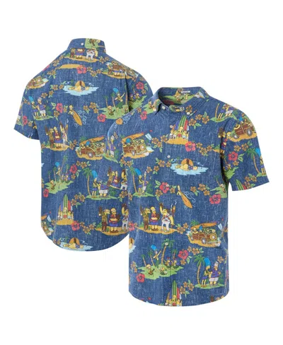 Reyn Spooner Men's Navy The Simpsons Hawaiian Vacation Button-down Shirt In Blue