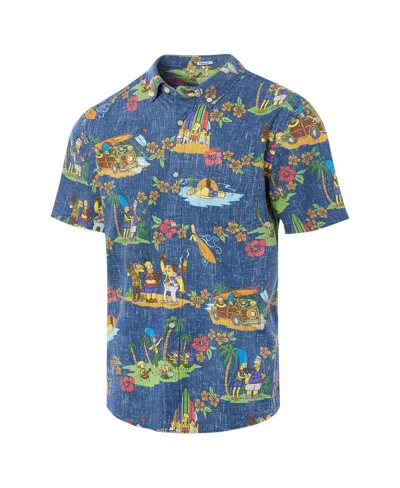 Reyn Spooner Men's Navy The Simpsons Hawaiian Vacation Button-down Shirt In Blue