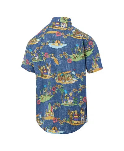 Reyn Spooner Men's Navy The Simpsons Hawaiian Vacation Button-down Shirt In Blue