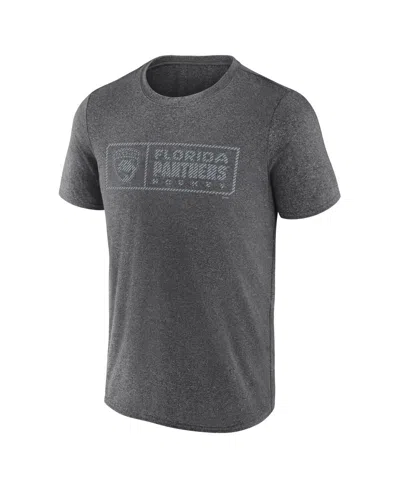 Fanatics Men's Heather Charcoal Florida Panthers Black Ice Synthetic T-shirt In Gray