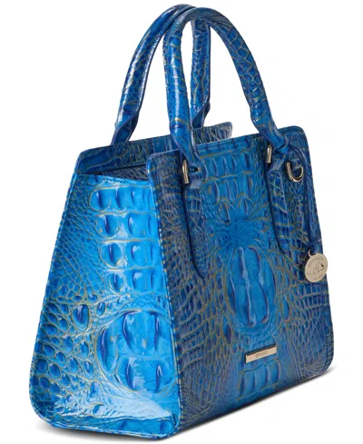 Brahmin Cami Croc Embossed Leather Satchel In Purple