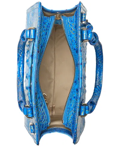 Brahmin Cami Croc Embossed Leather Satchel In Purple