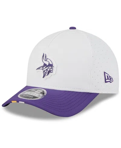New Era Big Boys And Girls White/purple Minnesota Vikings 2025 Nfl Training Camp A-frame 9forty Adjustable H In White